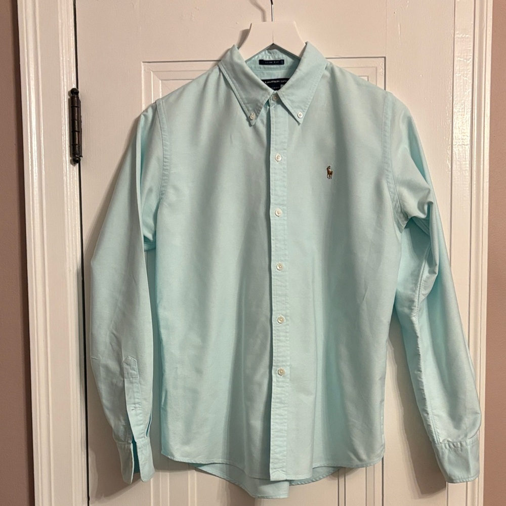 Ralph Lauren Aqua Button Down Shirt